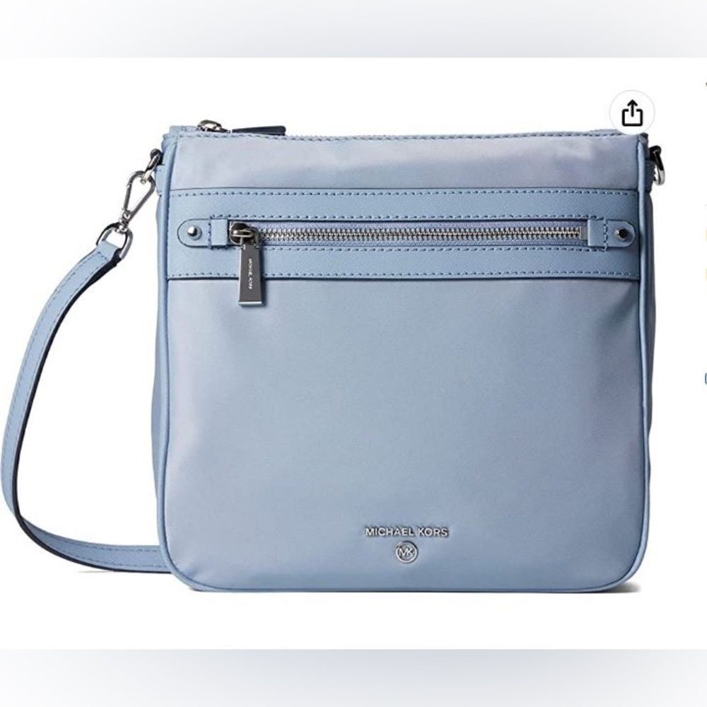 Micheal Kors Womens Jet Set Charm Blue Crossbody EUC